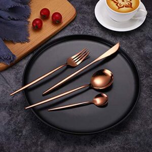 Rosegold 24 Silverware set for 6 people, gift sets with Premium box and Gift Letter, Stainless Steel Cutlery set, Housewarming Gift, flatware set with Knife/Fork/Spoon/Teaspoon