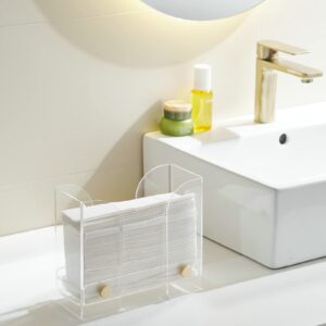 paper towel dispenser countertop acrylic: clear paper towel holder napkin holder - folded guest towel storage - suitable for z-fold, c-fold or multi-fold paper towels