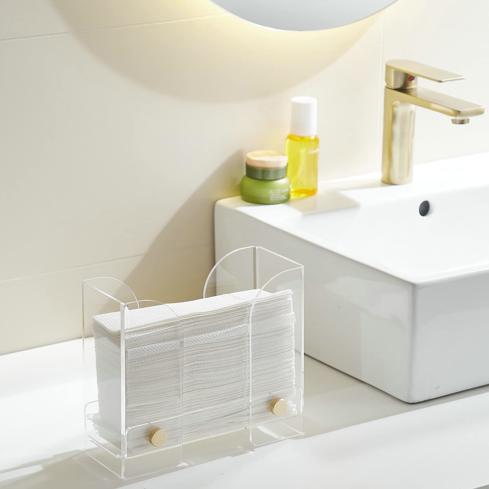 Paper Towel Dispenser Countertop Acrylic: Clear Paper Towel Holder Napkin Holder - Folded Guest Towel Storage - Suitable for Z-fold, C-fold or Multi-Fold Paper Towels