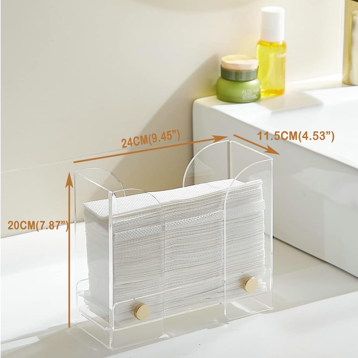 Paper Towel Dispenser Countertop Acrylic: Clear Paper Towel Holder Napkin Holder - Folded Guest Towel Storage - Suitable for Z-fold, C-fold or Multi-Fold Paper Towels