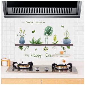2 sets wallpaper kitchen backsplash behind stove, oil proof wall stickers, self adhesive vinyl clear contact paper papel tapiz para cocina for kitchen dining room wood countertop cupboard doors (b)
