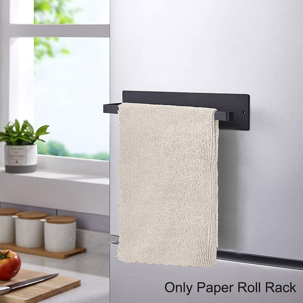 Magnetic Towel Bar, Kitchen Towel Rack Magnetic Paper Towel Holder for Refrigerator Multifunctional Paper Roll Rack Cabinet Towel Bar for Bathroom, Toilet, Drill Free - White