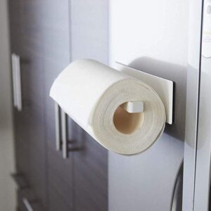 Magnetic Towel Bar, Kitchen Towel Rack Magnetic Paper Towel Holder for Refrigerator Multifunctional Paper Roll Rack Cabinet Towel Bar for Bathroom, Toilet, Drill Free - White
