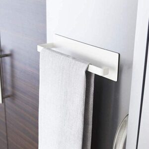 Magnetic Towel Bar, Kitchen Towel Rack Magnetic Paper Towel Holder for Refrigerator Multifunctional Paper Roll Rack Cabinet Towel Bar for Bathroom, Toilet, Drill Free - White