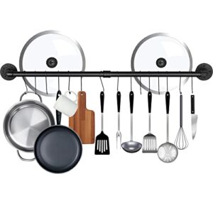 homgen kitchen utensils rack, 100cm kitchen retro rail wall mounted rack with 15 hooks organiser kitchen utensils rack mugs wall mounted hanging rail rack kitchen pot pan hanging rack for kitchen