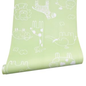 Yifely Green Animals Shelving Paper Giraffe Self-Adhesive Drawer Liner Waterproof Covering Nursery Furniture Toy Boxes 17.7 Inch by 9.8 Feet