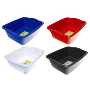 wash basin, 12 quart dish pan, plastic wash tub dishpan basin, tub for soaking feet, dish pans for washing dishes, dish tub, plastic basin, cleaning supplies, 4 asst. colors, size: 15''x12.6''x5.3''