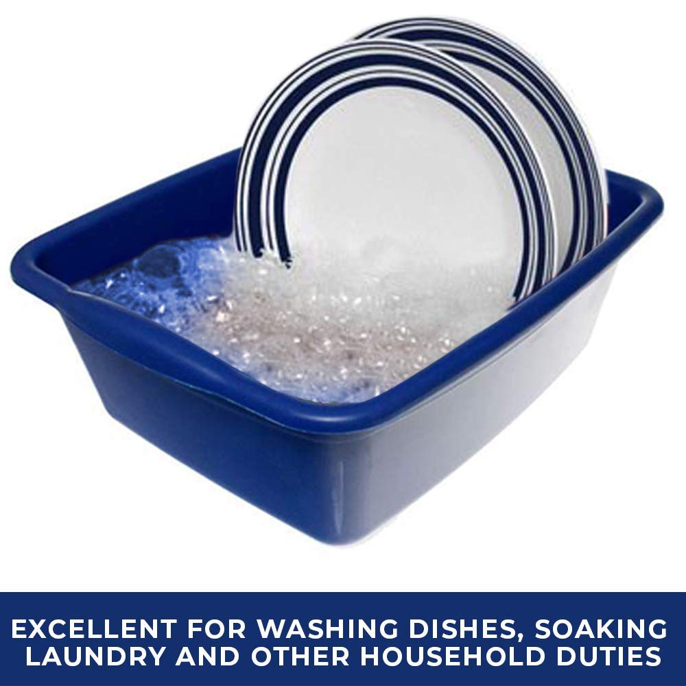 Wash Basin, 12 Quart Dish Pan, Plastic Wash Tub Dishpan Basin, Tub for Soaking Feet, Dish Pans For Washing Dishes, Dish Tub, Plastic Basin, Cleaning Supplies, 4 Asst. Colors, Size: 15''X12.6''X5.3''