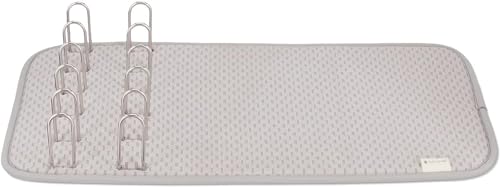 Full Circle Shape Shifter Kitchen Sink Accessories, Recycled Microfiber Dish Mat + Rack, Gray