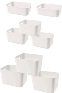 amyup set of 8 plastic storage bins,versatile kitchen pantry organization and storage,for plastic storage container under bed,under sink bathroom organizer (8 pack, white)