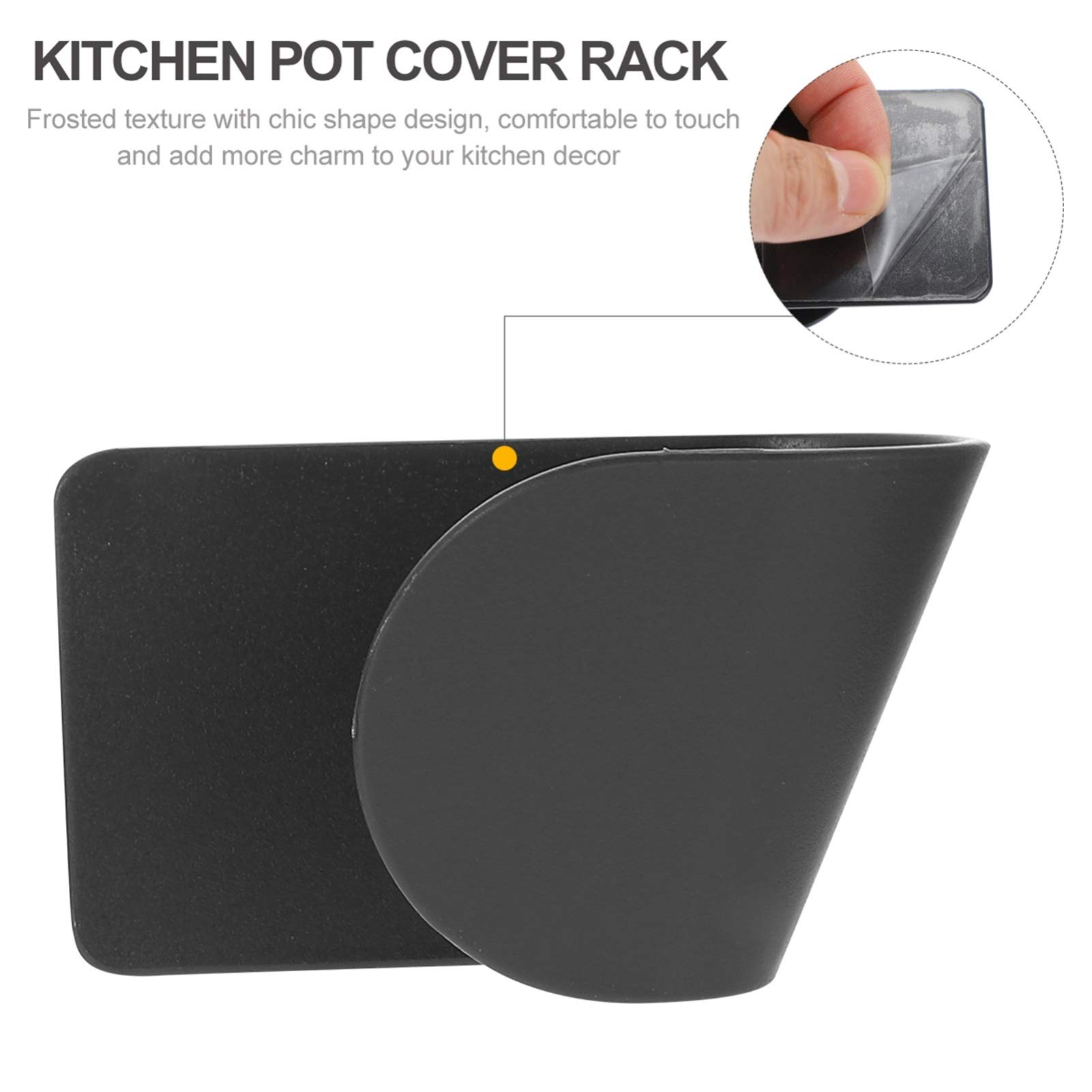 Cabilock 1 Pair Wall Mounted Pot Lid Organizer Kitchen Organizer Pot Lid Rack Heavy Duty Wall Hooks Hangers Cutting Board Stand Holder Black