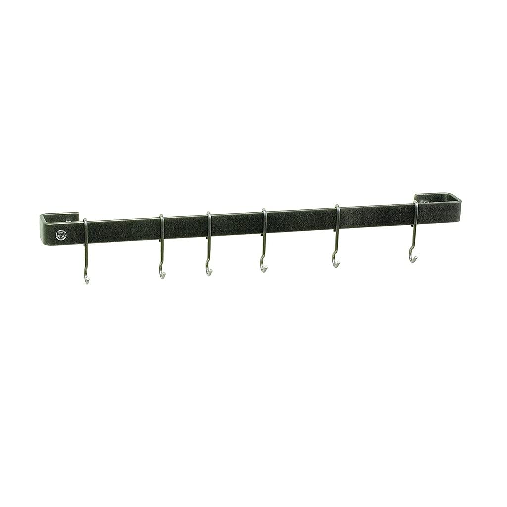 Enclume Premier 42-Inch Utensil Bar Wall Pot Rack, Hammered Steel