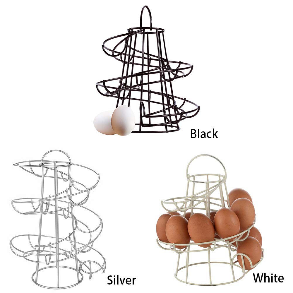 Egg Holder, Spiral Egg Holder, Modern Spiraling Dispenser Rack, Egg Storage Egg Display Rack Eggs Organizer Shelf Egg Basket for Countertop Kitchen