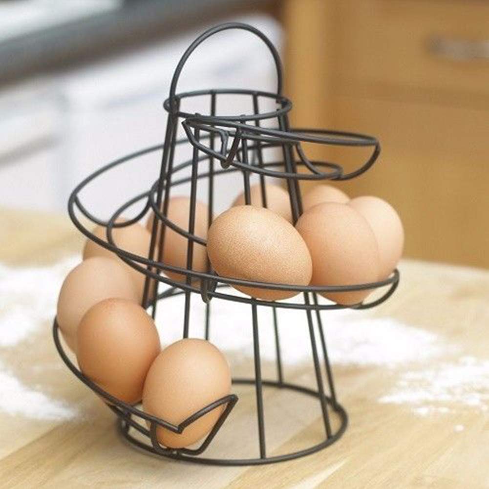 Egg Holder, Spiral Egg Holder, Modern Spiraling Dispenser Rack, Egg Storage Egg Display Rack Eggs Organizer Shelf Egg Basket for Countertop Kitchen