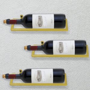 UOIENRT [6 Pack] Wine Rack Wall Mounted, Gold Rectangular Wine Rack Wine Bottle Holder Display Rust-Proof, Red Wine Shelf Perfect for Kitchen Bar Restaurants Cabinets Basements Wine Cellars