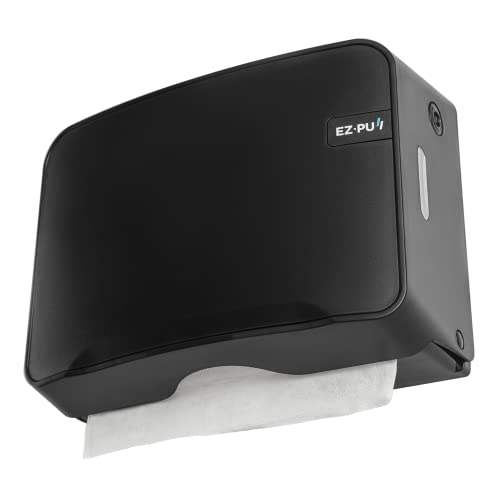 EZbrnd Wall Mount MULTIFOLD Hand Towel Dispenser for Kitchen/Bathroom/Office/RV/Airbnb, Black, 3200B-EZ
