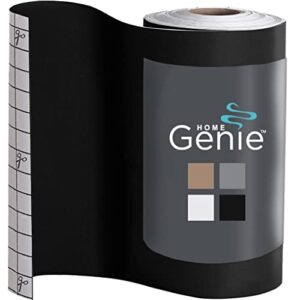 home genie peel and stick adhesive drawer and shelf liner 19.7 in x 10 ft, easy apply waterproof removable vinyl, cabinet drawers, book cover protection, crafts, décor paper contact liners, true black