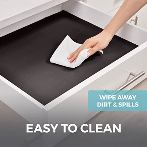 Home Genie Peel and Stick Adhesive Drawer and Shelf Liner 19.7 IN x 10 FT, Easy Apply Waterproof Removable Vinyl, Cabinet Drawers, Book Cover Protection, Crafts, Décor Paper Contact Liners, True Black