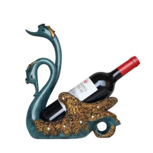 cicodonagift wine bottle holder swan animal statue for country farm kitchen decor tabletop wine stands & racks and decorative gifts