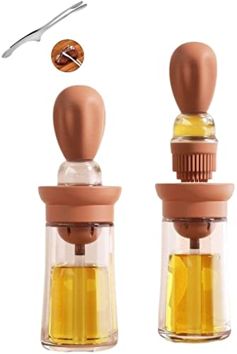 Silicone Brush and Oil Bottle Duo Set – Amplify Your Kitchen with This Food-Grade, Precise Dispensing and Stylish Kitchen Accessory in Iron Yellow, T-OB21