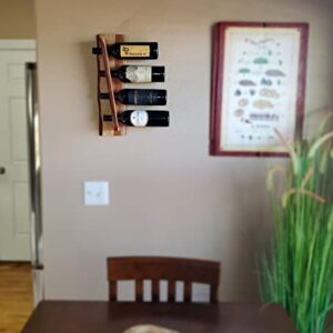 Featherlee - Natural Live Edge Wall Mount Wine Rack for 4 Bottles