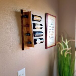 Featherlee - Natural Live Edge Wall Mount Wine Rack for 4 Bottles