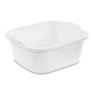 Sterilite 6478008 12 Quart Dishpan, Qt, White, (Pack of 8)