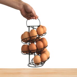 mistic cool egg rack spiral countertop egg holder for fresh eggs