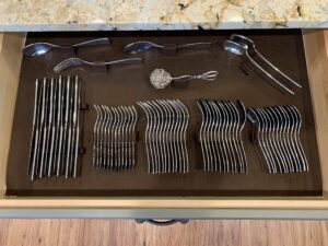 silverware drawer lining kit in brown - holds 70 pieces
