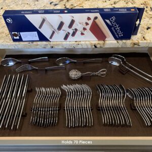 Silverware Drawer Lining Kit in Brown - Holds 70 Pieces