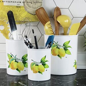 Reston Lloyd Multipurpose Utensil/Crock Holder, Small/Short Crock, Fresh Lemon Pattern