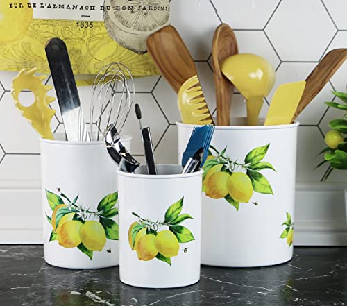 Reston Lloyd Multipurpose Utensil/Crock Holder, Small/Short Crock, Fresh Lemon Pattern