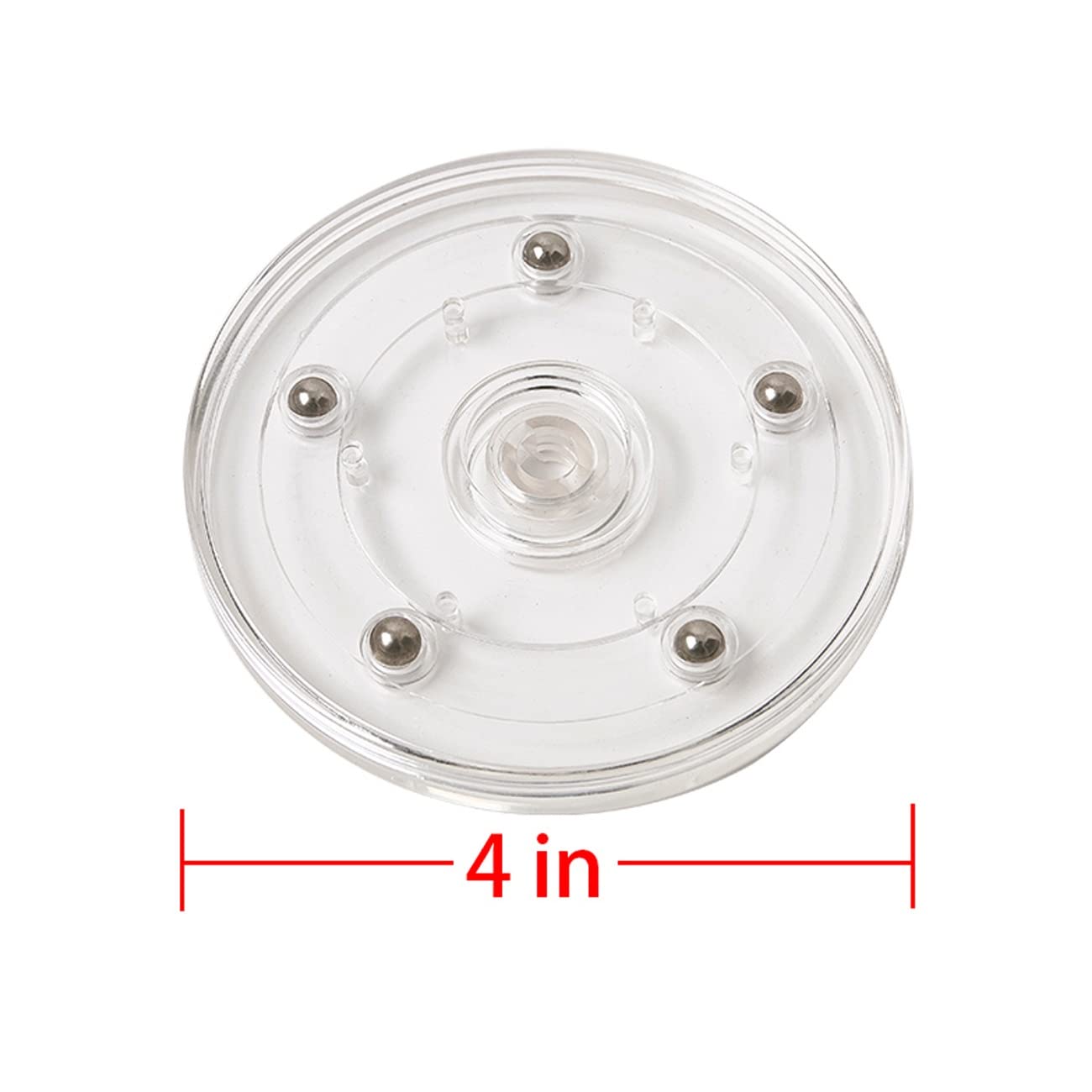 4 inch Lazy Susan Turntable Acrylic Ball Bearing Rotating Tray for Spice Rack Table Cake Kitchen Pantry Decorating TV Laptop Computer Monitor (360˚ Rotation)