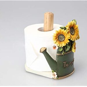 JHNIF Paper Towel Holder with Flower Basket Decoration, Resin Crafts Display for Kitchen Cafe Western Restaurant Cake Shop Dessert Shop.