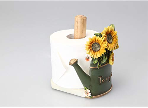 JHNIF Paper Towel Holder with Flower Basket Decoration, Resin Crafts Display for Kitchen Cafe Western Restaurant Cake Shop Dessert Shop.