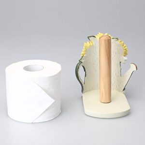 JHNIF Paper Towel Holder with Flower Basket Decoration, Resin Crafts Display for Kitchen Cafe Western Restaurant Cake Shop Dessert Shop.