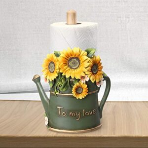 JHNIF Paper Towel Holder with Flower Basket Decoration, Resin Crafts Display for Kitchen Cafe Western Restaurant Cake Shop Dessert Shop.