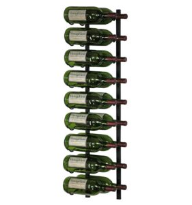 vintageview w series – 18 bottle wall mounted wine rack for magnum and champagne (satin black) stylish modern wine storage with label forward design