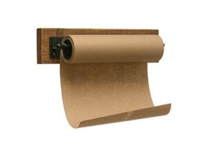 creative co-op 12" w paper roll on wood & metal bracket wall organizer, brown