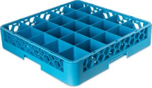 carlisle foodservice products rg2514 opticlean 25 compartment glass rack, 3.5" compartments, blue (pack of 6)