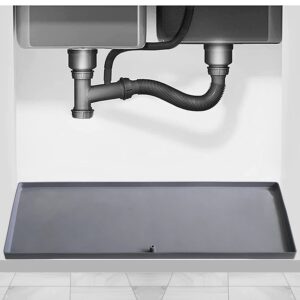 Leikaendi Under Sink Mat, 28'' x 22'' Under Sink Mats for Kitchen Waterproof, Silicone Under Sink Drip Tray Liner, Kitchen Sink Cabinet Protector