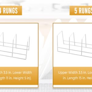 YBM Home Wire Dish Storage Rack for Plates, Cutting Boards, Bakeware, Pots and Pans, Serving Trays, Lids, and Other Cookware, 3 Section Plate Holder for Cabinets and Cupboards, Silver 2552