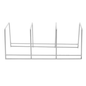 YBM Home Wire Dish Storage Rack for Plates, Cutting Boards, Bakeware, Pots and Pans, Serving Trays, Lids, and Other Cookware, 3 Section Plate Holder for Cabinets and Cupboards, Silver 2552