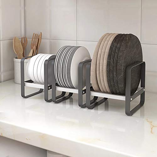 MZC Kitchen Cabinet Storage Shelves Plates Dishes Chopping Board Storage Rack Bowl Cup Holder Multifunction Kitchen Closet Organizer (L)