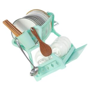 DOITOOL Lid Holder Dish Drying Rack Large Dish Drying Rack with Drainboard Lip Gloss Kit Towel Organizer Towel Drying Rack Dish Drain Rack Dishwasher Bracket 2 Tier Set Cupboard