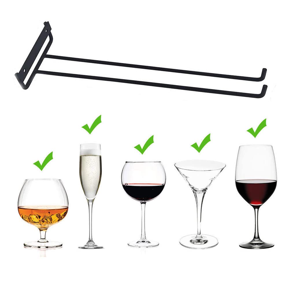 LENGXINGWYA Wine Glass Rack 12Inch Under Cabinet Stemware Wine Cup Holder Glasses Storage Hanger Metal Organizer for Bar Pub Kitchen