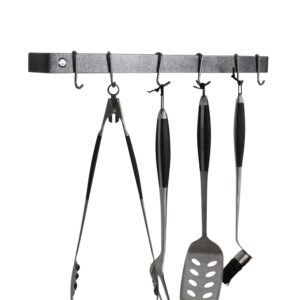 enclume premier 24-inch utensil bar wall pot rack, hammered steel