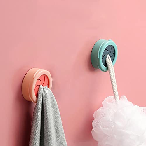 2 Pcs Push Hooks, Kitchen Towel Holder, Home Towel Hook, Innovative Small Towel Hook, Heavy Duty Adhesive Hooks Round Wall Mounted Hanging Towel Hooks, Cabinet, Towel Holder for Bathroom, Kitchen