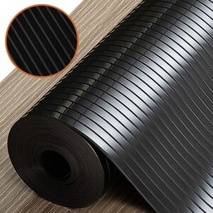 sinhrinh drawer and shelf liner, 17.5in x 20ft non slip non adhesive cabinet liner for kitchen and desk - black ribbed