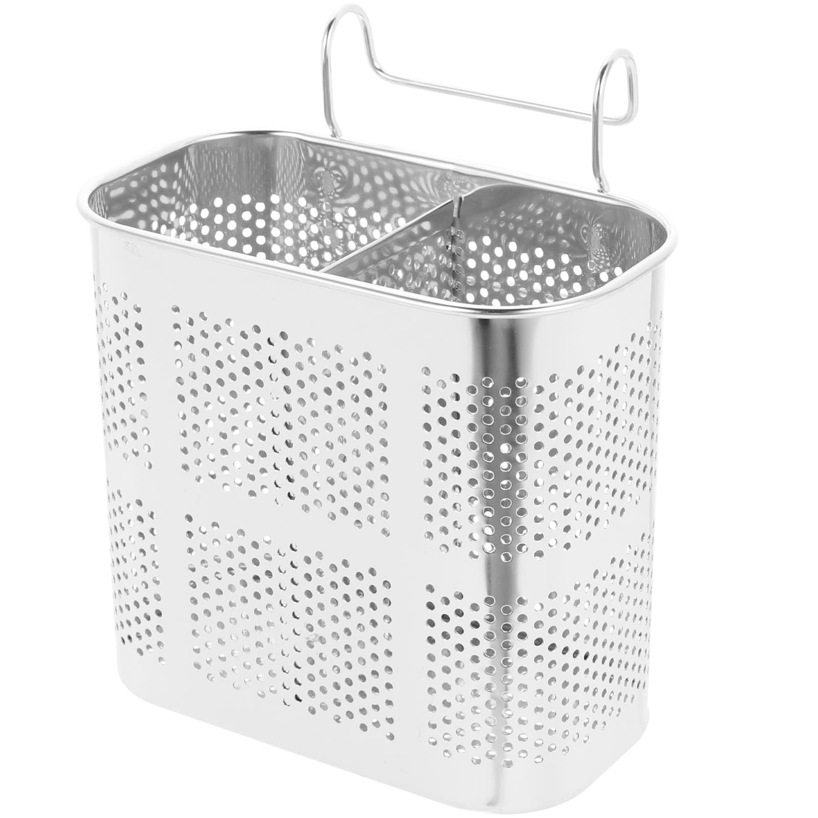 UPKOCH Stainless Steel Utensil Silverware Holder Organizer Drying Rack Basket Holder with Hooks Chopstick Holder for Dishwasher